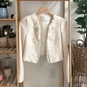 Korean Brand Rose Detail Tweed Jacket